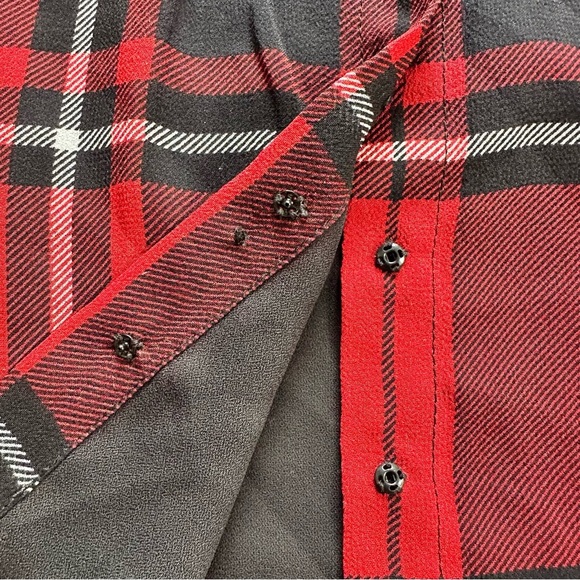 Pendleton Long Sleeve 100% Silk Blouse Button Ruffle Tartan Red Plaid Size 4 NEW - Picture 5 of 16